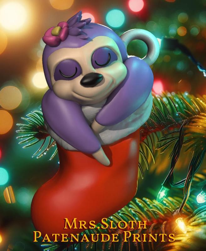 Mrs Sloth Chritsmas Tree Ornament 