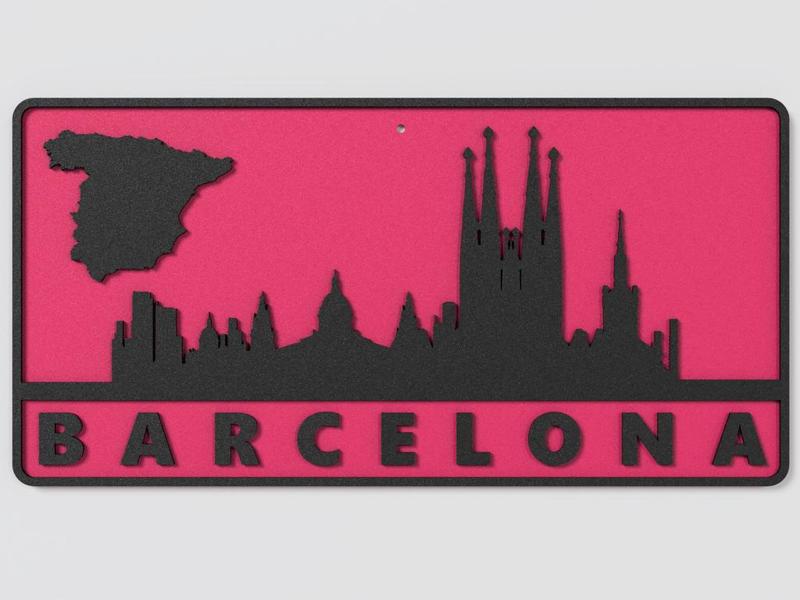 Wall Plate Skyline - Barcelona