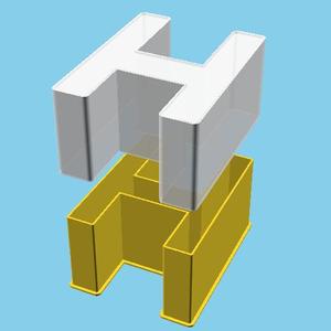 LATIN CAPITAL LETTER H, nestable box (v1)