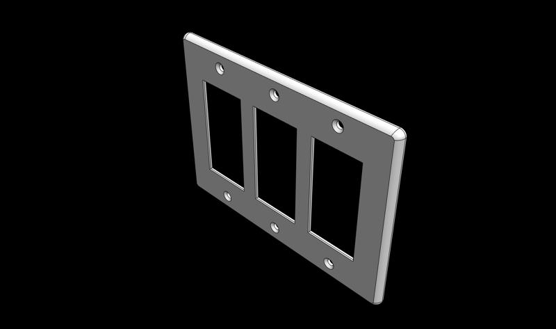 Three Gang Rocker Switch Style Wall Plate (Original Replacement)