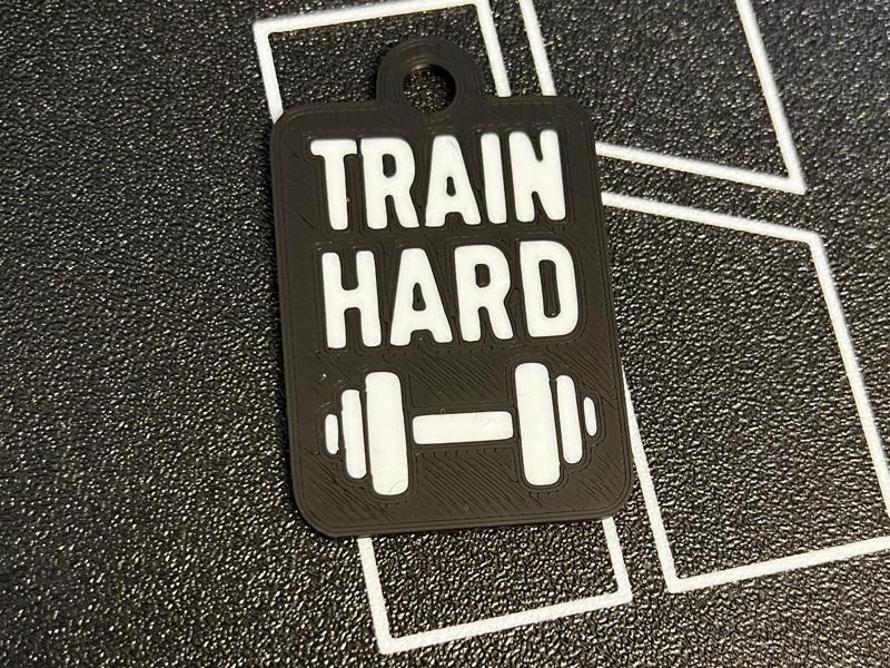 Train Hard Gym Keychain