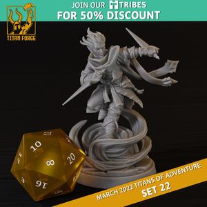Air Genasi Male Rogue - RPG Hero Character D&D 5e - Titans of Adventure Set 22