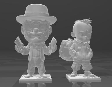 breaking bad walt white Heisenberg & jesse pinkman chibi style