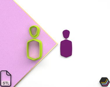 Digital .Stl Polymer Clay Cutter - Pendant Hex (5 Sizes, 3 Version Cut) - Geometric - File for Use in a 3D Printer