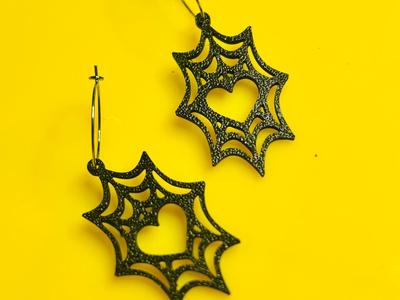Spiderweb Heart Earrings