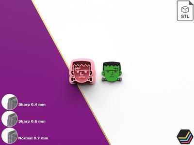 Polymer Clay Cutter Frankenstein *6 Size *3 Cut Version | Halloween Cutter | STL file for 3D printing