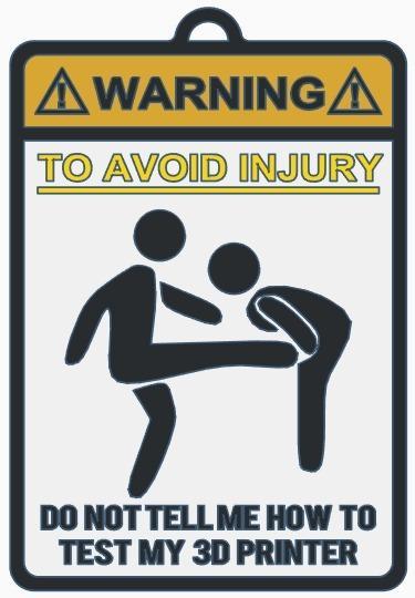 Warning Sign 3D Printer Test (Kicking Version)