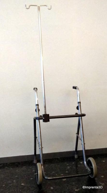 Serum holder support to fix in a walker