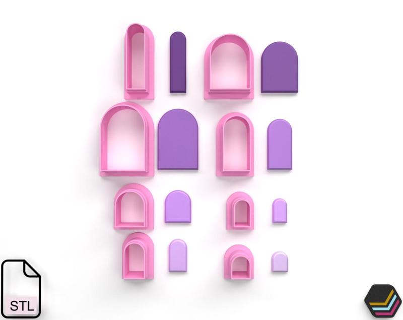 Digital .Stl Polymer Clay Cutter Arch 8 Varieties *3 Version Cut/Geometric Polymer Cutter/File For Use In A 3D Printer