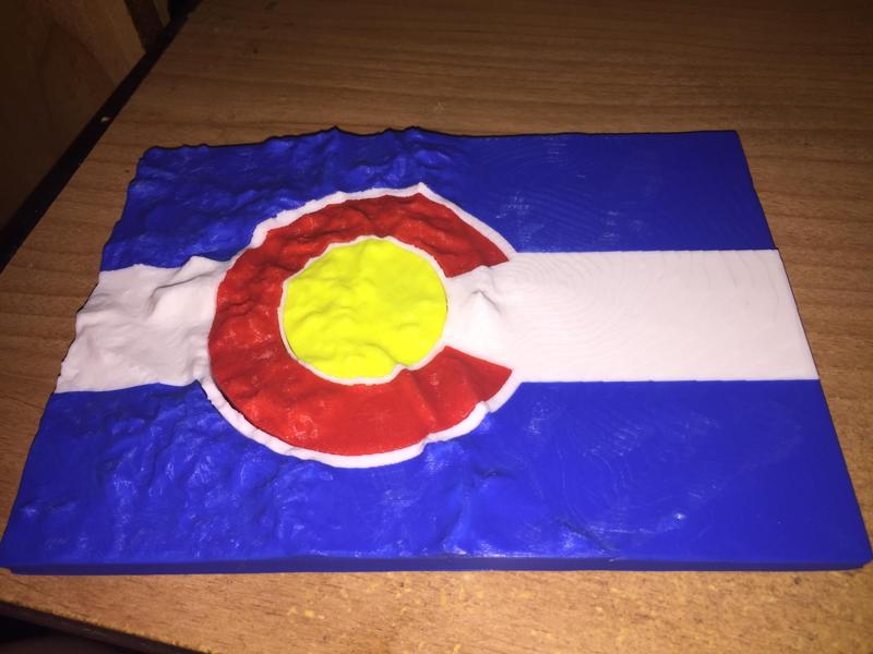 Terrain map Colorado flag