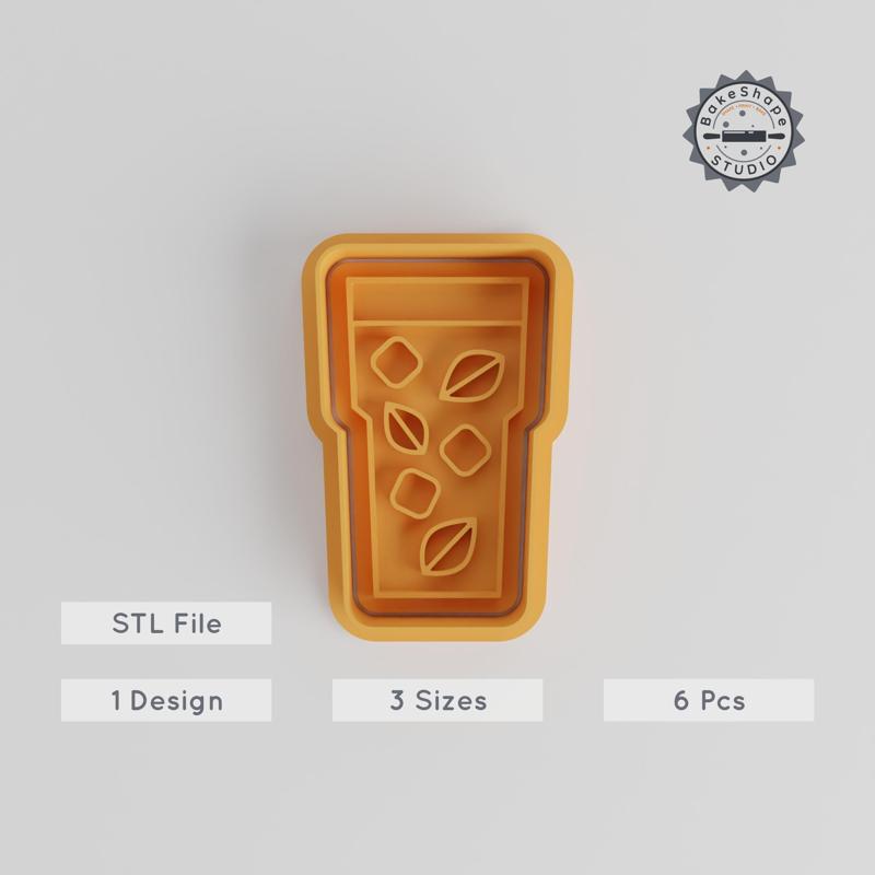 Iced Tea Cookie Cutter & Stamp Set, Perfect for Cookies & Fondant, Includes S/M/L Sizes