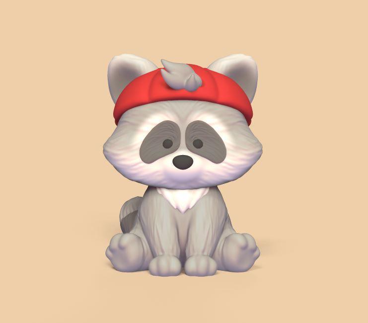 Raccoon Wearing a Cap