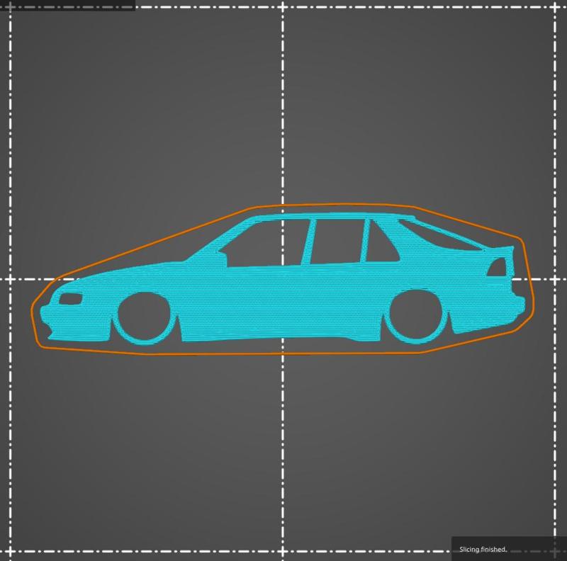 Saab 9000 Turbo CS CSE key silhouette