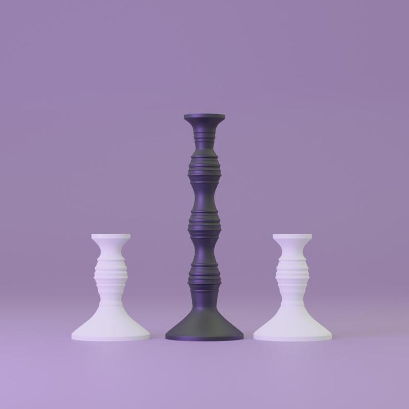 Modern 3D Printable Candle Holder Design without supports 3D print model