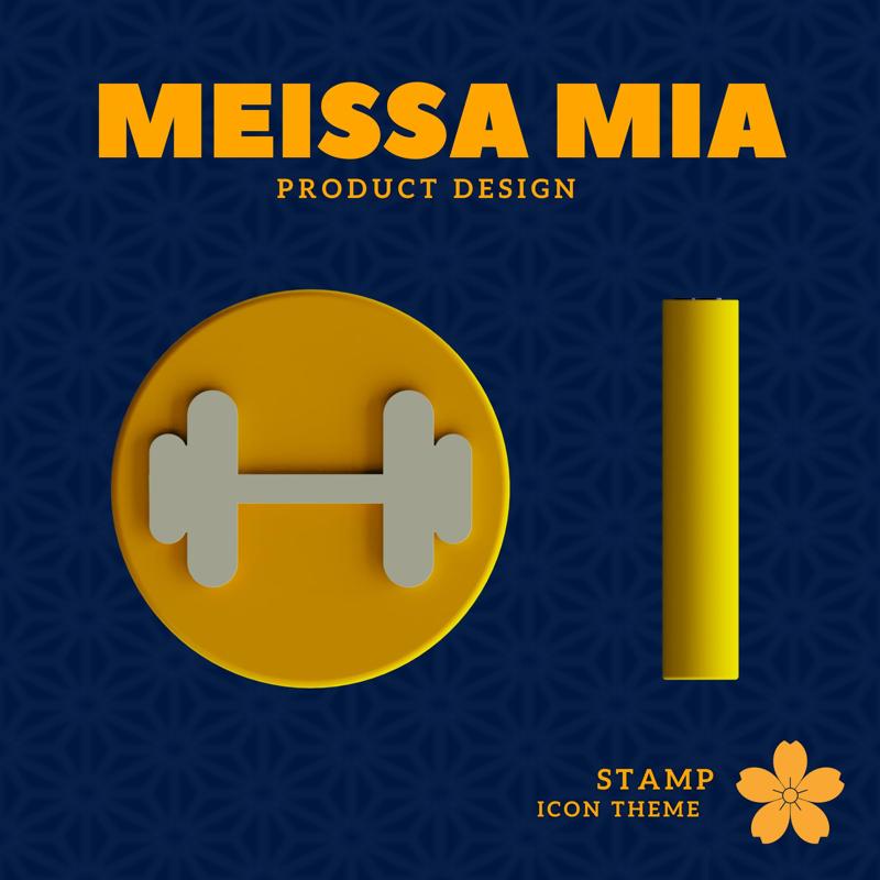 Barbell Stamp – Digital 3D Print File for Fitness, Journaling & Craft Projects