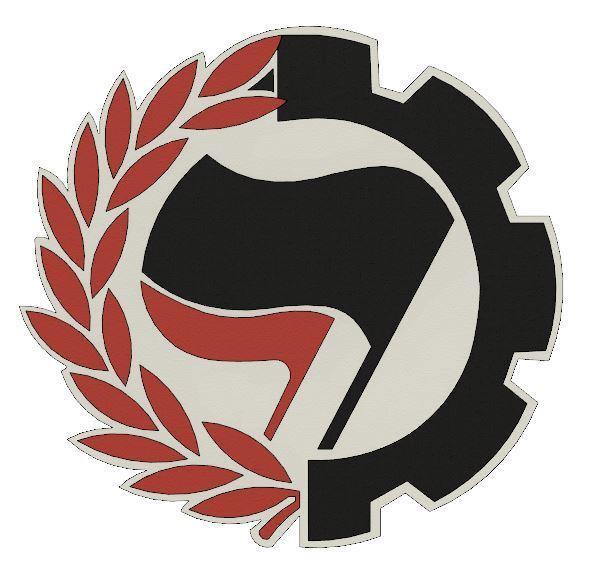 Antifa Flags Cog/Wreath