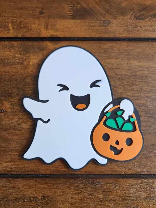 Cute Ghost with Candy Halloween Decor