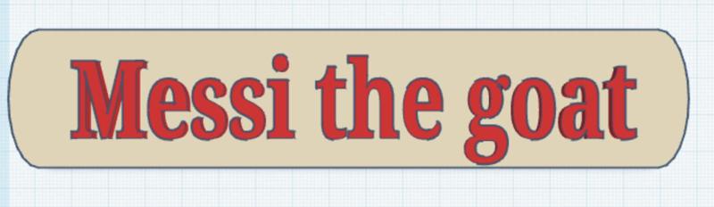 Messi the goat title with border
