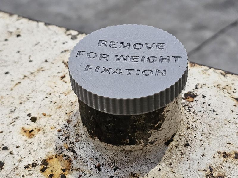 Plug for Ormig 60T counterweight bolt holes