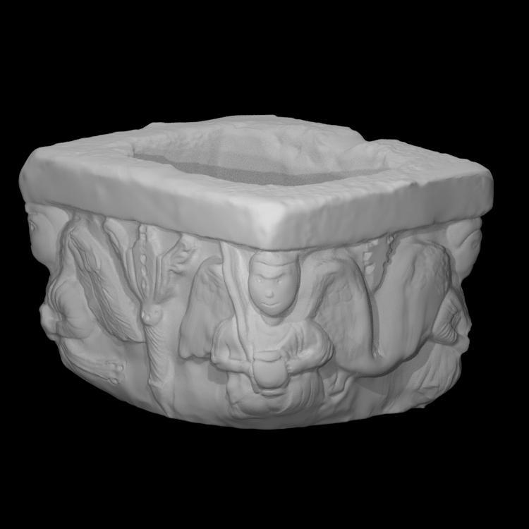 Font with figures of angels