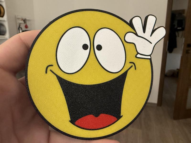 Hi emoji coaster