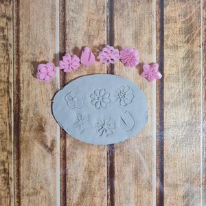 FLOWERS MINI STAMPS - MINI FLOWER STAMPS SET X 6