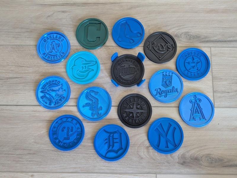 Major League Baseball American League Coaster Set w/Holder