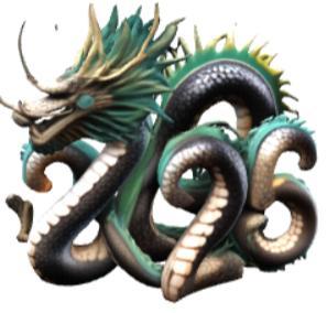 Majestic Dragon Shaped into the Year 2025