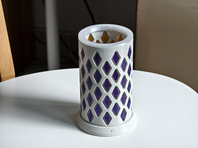 Rotating Color-Changing Pen Holder (Single Turntable_Diamond 2 Sides)