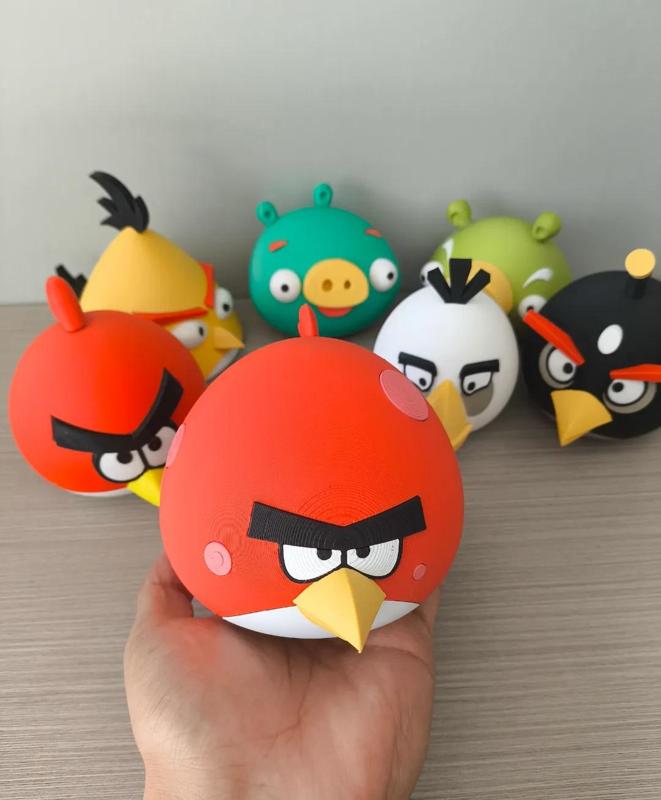 Angry Birds Big Red Multicolor Glue-Free Assembly Version (Compatible with mini, no multicolor AMS printing needed)
