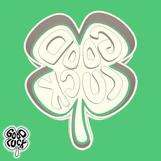 Ireland / St. Patrick's Day cookie cutters - 4 leaf clover (good luck sign) (style 2)