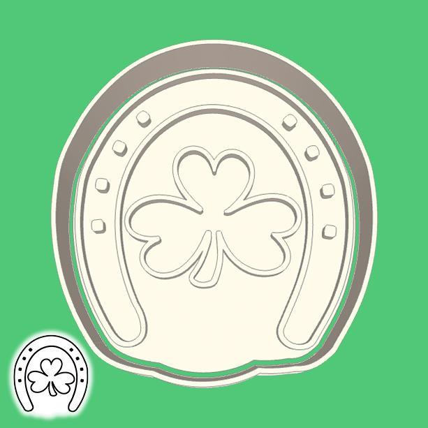 Ireland / St. Patrick's Day cookie cutters - clover (shamrock) and horseshoe (style 1)