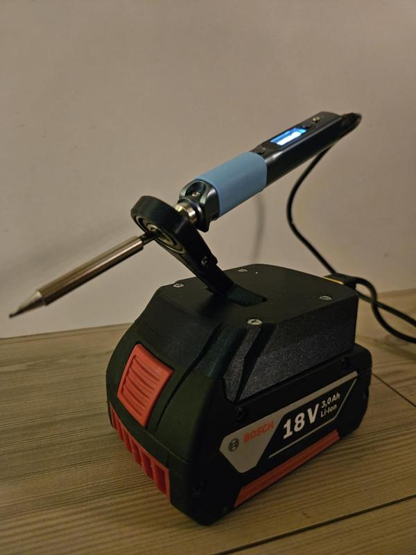 Bosch 18V Battery to XT60 Adapter with pinecil/ts100 stand