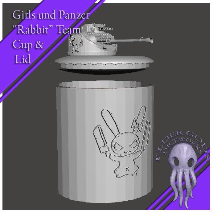 GIRLS UND PANZER "RABBIT" TANK LOGO CUP AND LID