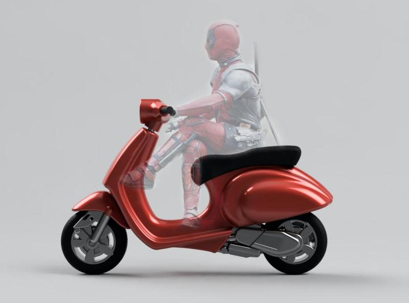 DEADPOOL SCOOTER - VESPA PRIMAVERA - SCALE 1:12