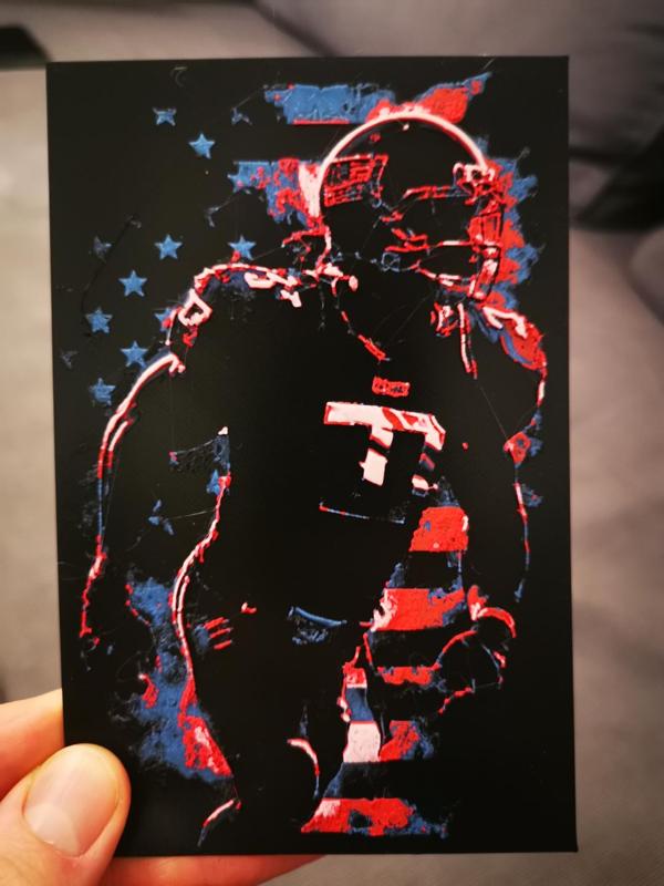 Football Player with USA Flag Hueforge Multicolor