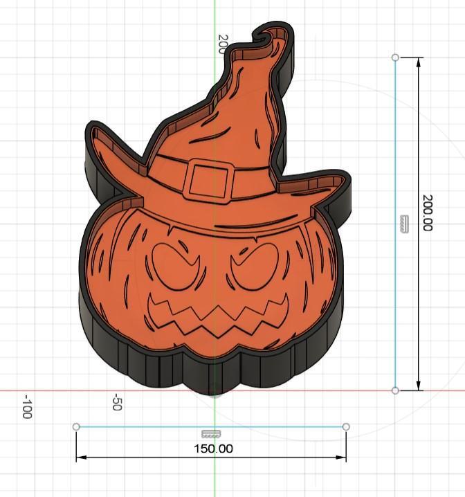 Halloween Pumpkin Witch Lamp