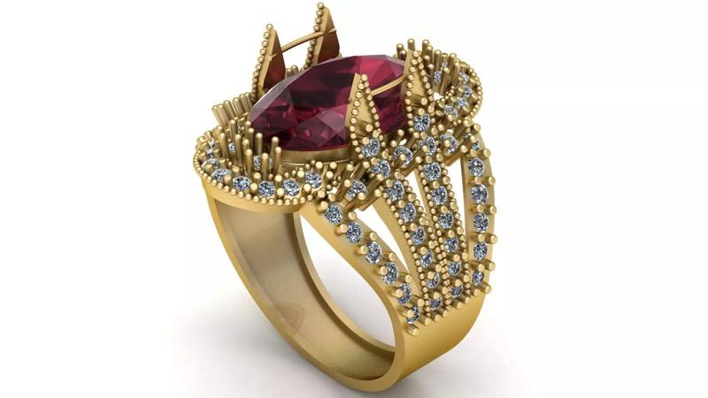 Filigree Wedding Diamond Ring 3d Printable Model