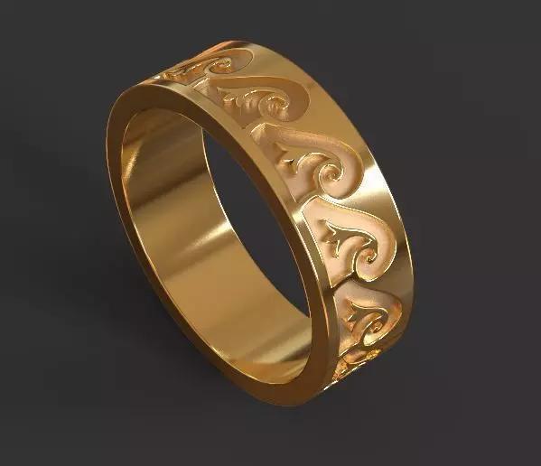 Floral ornament engagement ring