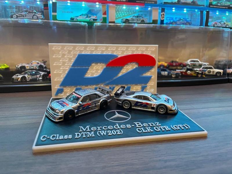 Hotwheels Mercedes C Class DTM & Mercedes CLK GTR Display Base (D2 Theme)