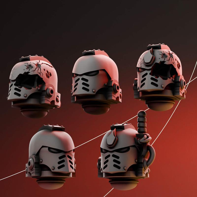 Basic marine helms for Sci Fi ultra humans