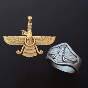 Faravahar Ahura Mazda Pendant Ring Collection