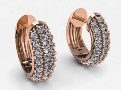 Diamond Hoops Earrings