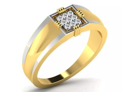 Light Weight Yellow Gold Diamond Ring  -DR-6264