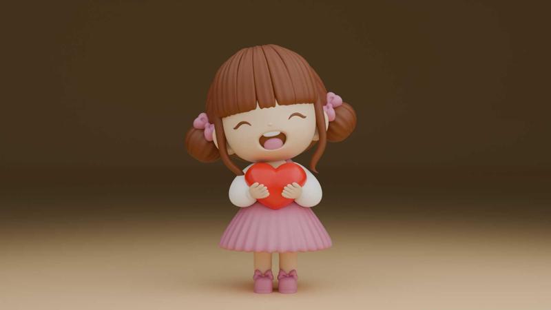 Happy valentine girl