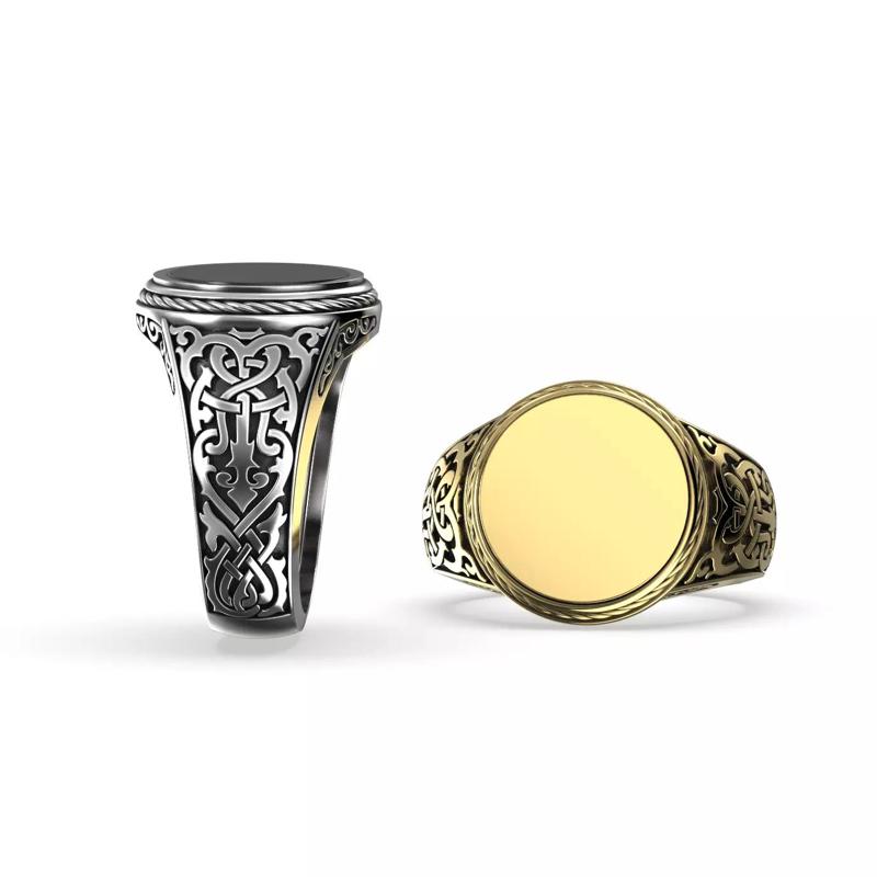 Vintage Engraved Monogram Signet Ring MR 19