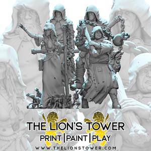 Cultists of Morkul - Set of 4 plus rats (32mm scale, Pre-supported Miniatures)