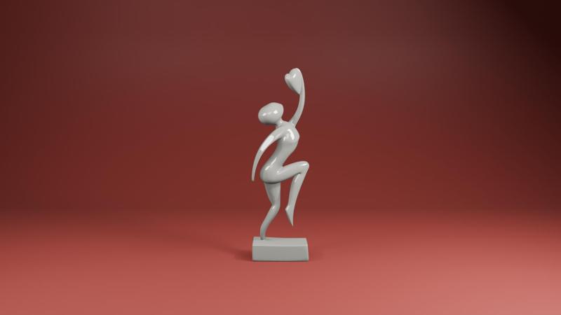 Dancing Woman with Heart – Abstract Love Figurine 3D Printable Art