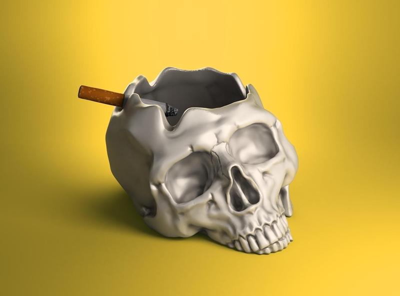 skull ashtray biomechanical skull ashtray robot ashtray a07 (1)