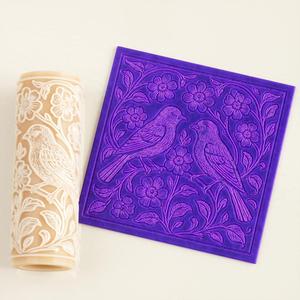 Floral Songbirds Texture Roller